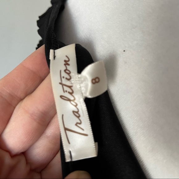 90s vintage Little Black Dress cocktail body on ruffles tiers - Picture 7 of 9